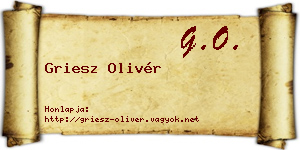Griesz Olivér névjegykártya
